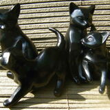 Set of 4 black cats
