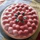 Vintage dessert plate in glazed ceramic with strawberry design, 1950s-1970s.
