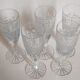 Five vintage cut crystal champagne flutes