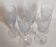 Five vintage cut crystal champagne flutes
