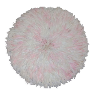 Juju hat blanc moucheté rose de 80 cm