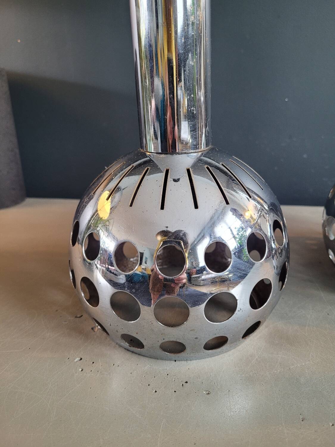 Vintage chrome wall and pendant light set