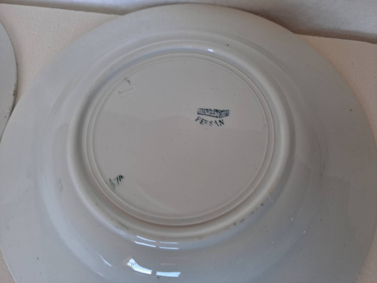 6 deep plates in Saint Amand earthenware, Persian model