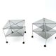 Paire de chariots en verre postmodernes Mod. Biplano de Bruno Munari pour Robots, Italie