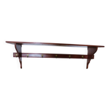 Wall shelf - coat rack - 7 hooks - oak stain - country style - cloakroom