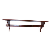 Wall shelf - coat rack - 7 hooks - oak stain - country style - cloakroom