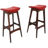 Rosewood bar cabinet "SK 661" and its 2 stools, Johannes Andersen, Denmark, 1960