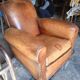 Club leather armchair art deco period 1940