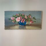 Old painting, still life with seringats, signed and dated 1953