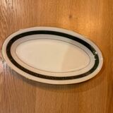 Complete old service in green and gold Limoges porcelain.