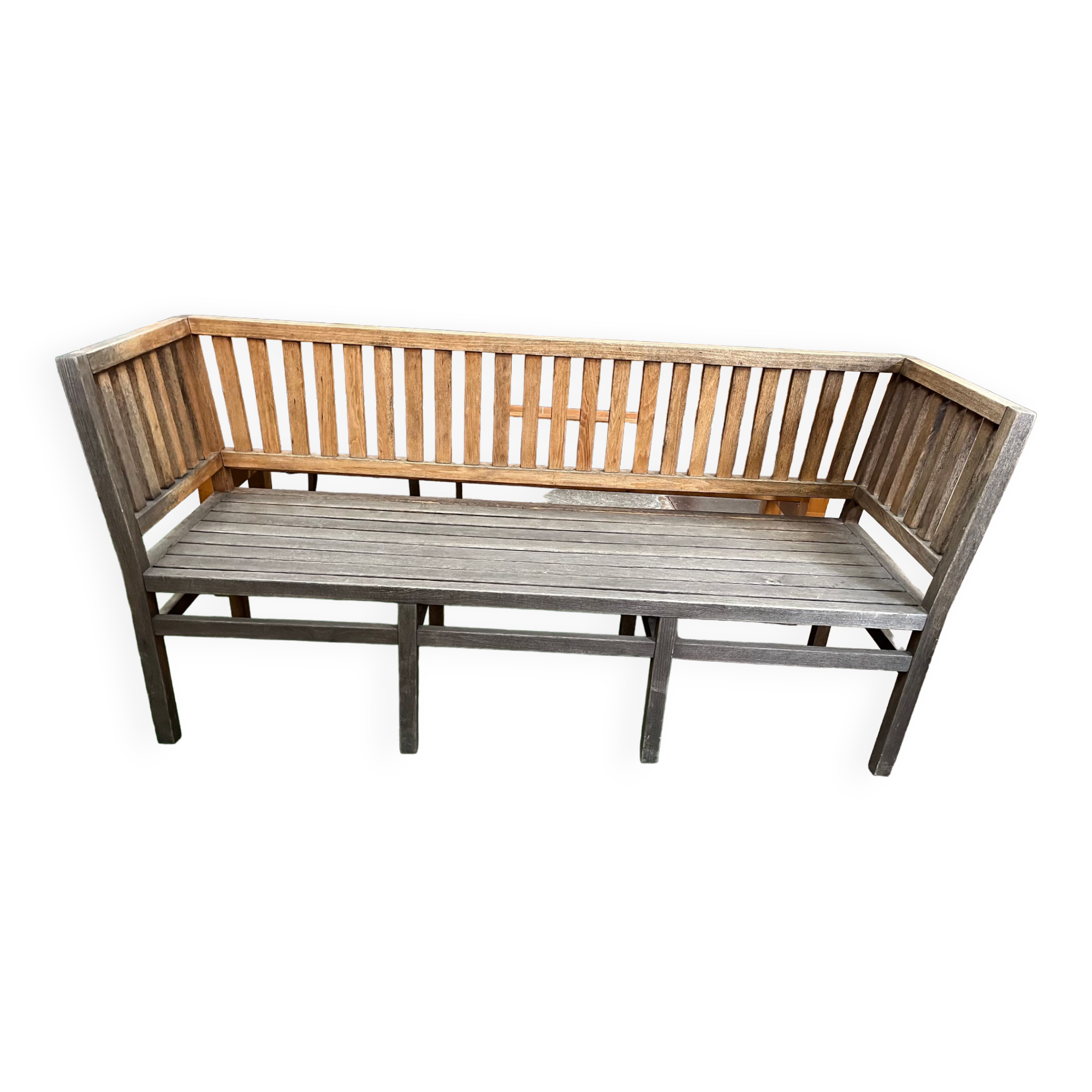 Colonial-style teak bench