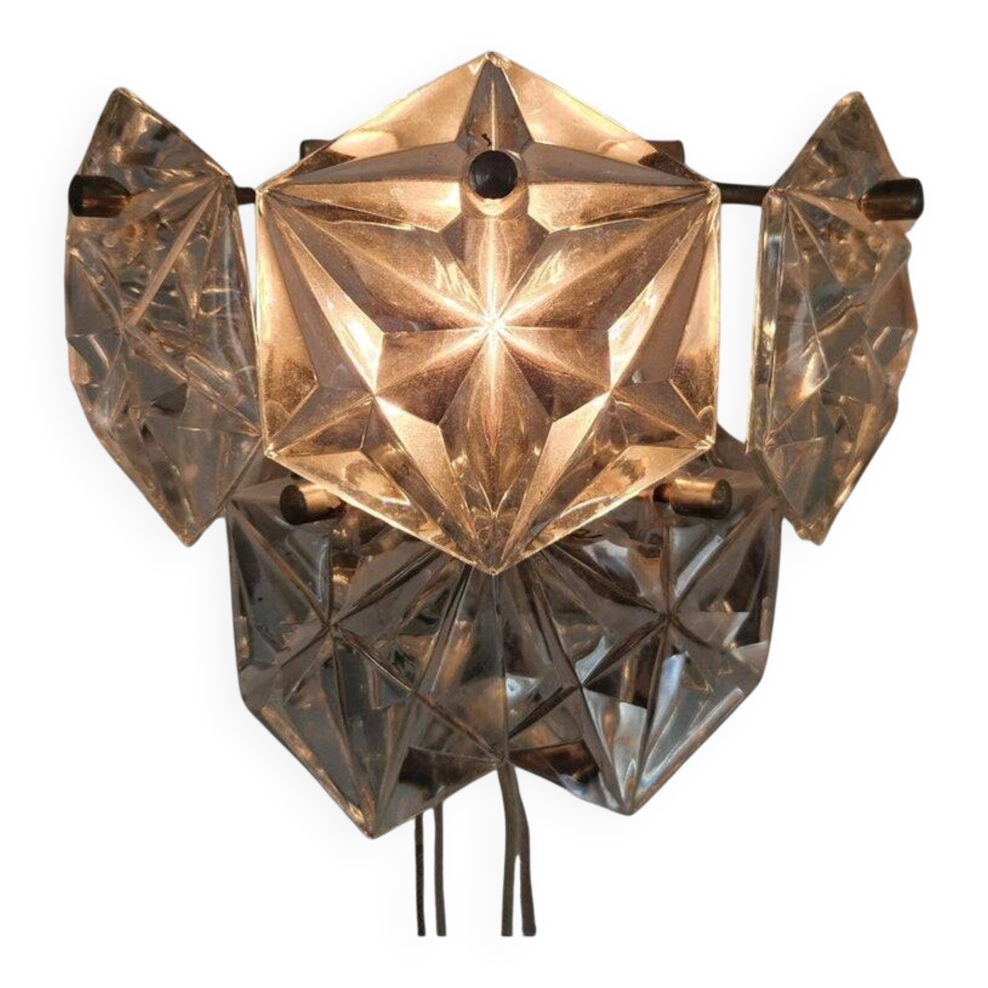 Rare Midcentury Glass Wall Lamp in Style of Kinkeldey, 1960s.