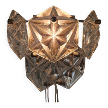 Rare Midcentury Glass Wall Lamp in Style of Kinkeldey, 1960s.