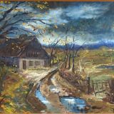 Painting, landscape by Guyard, circa 1960