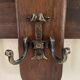 Vintage Wooden Wall Coat Rack with Mirror
