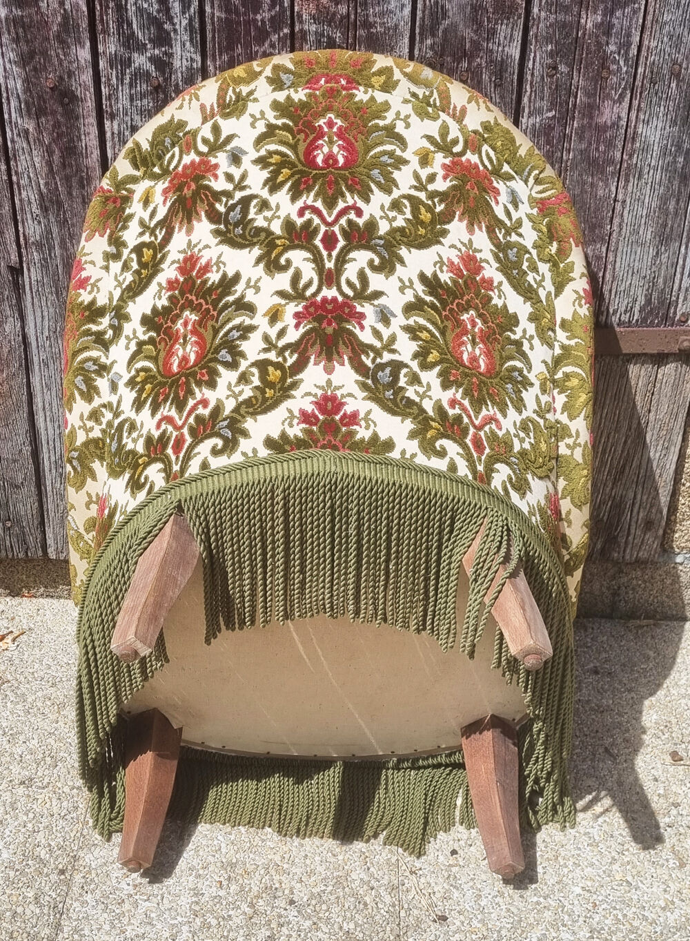 Toad armchair, velvet tapestry vintage patterns, 50s