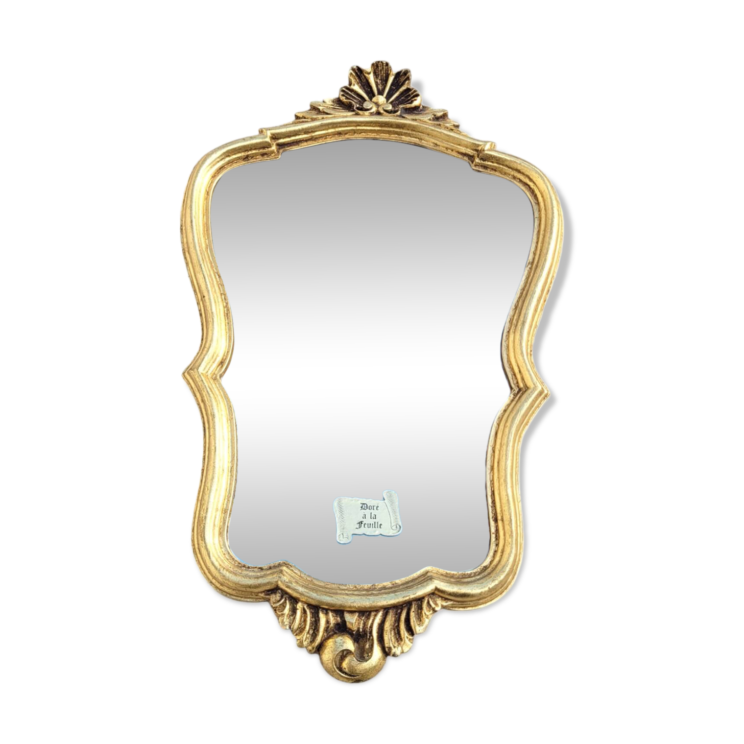 Small baroque gilded mirror 25x38cm Louis XVI style
