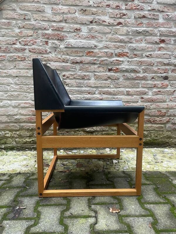 Chaise Canto en cuir sellier Rainer Schell pour Schlapp Vintage
