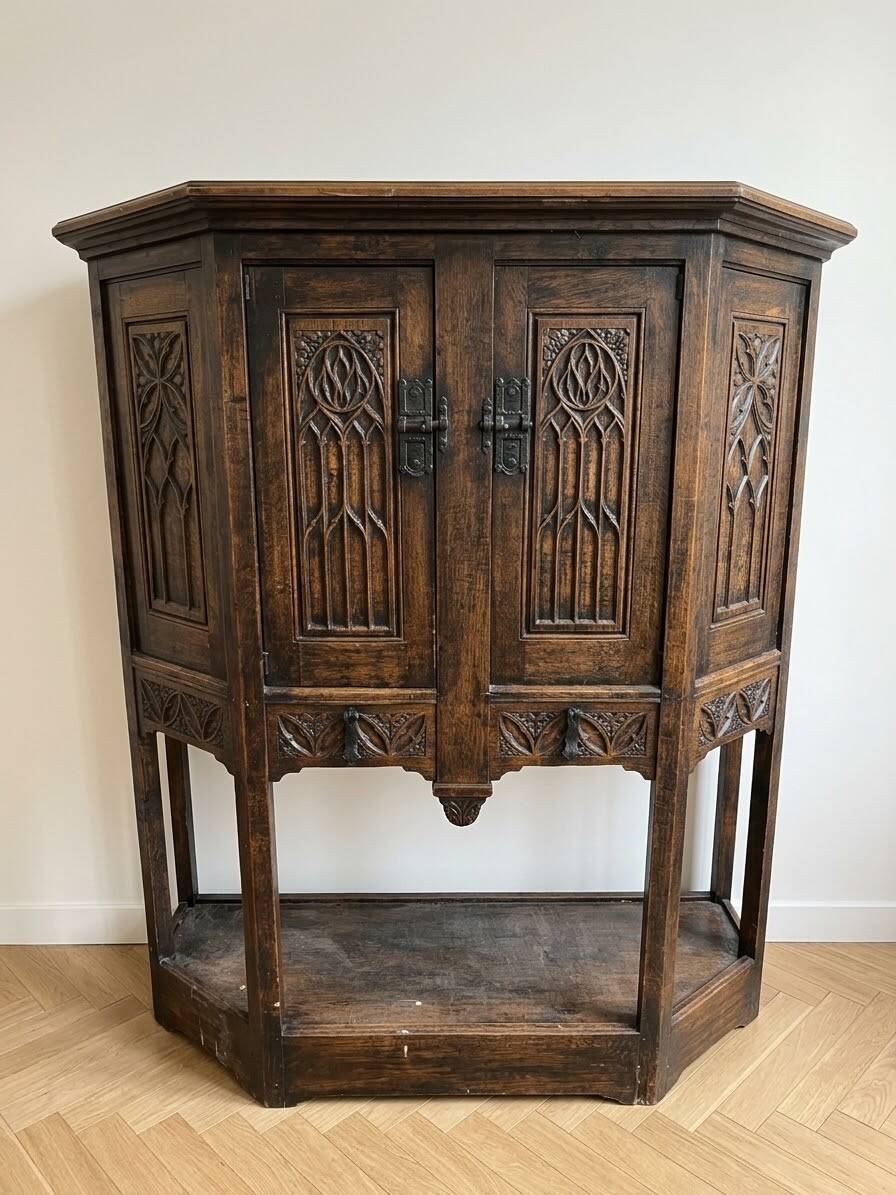 Magnificent sculpted neo-Gothic furniture