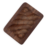 Signed wooden pocket emptier carved with a gouge, 1970s