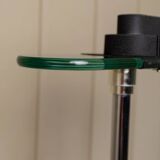 Vintage black metal and glass table lamp Bankers by Robert Sonneman for Georges Kovacs, Memphis Design 1980s