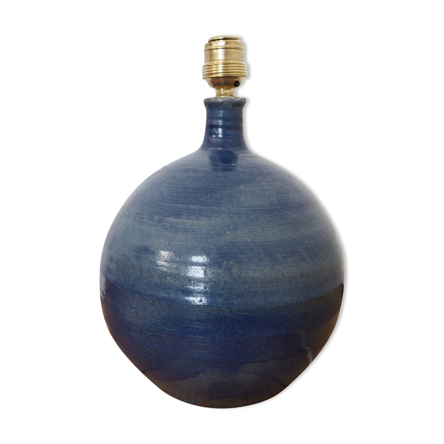 Blue sandstone lamp foot signed La Borne