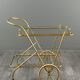 Rolling table cart in brass and glass, 20th century