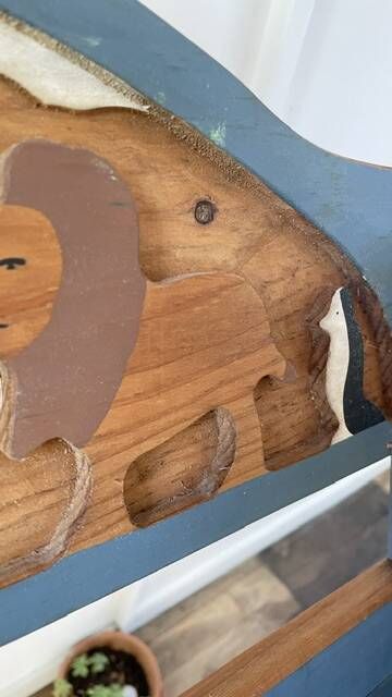 Vintage solid wood noah's ark shelf