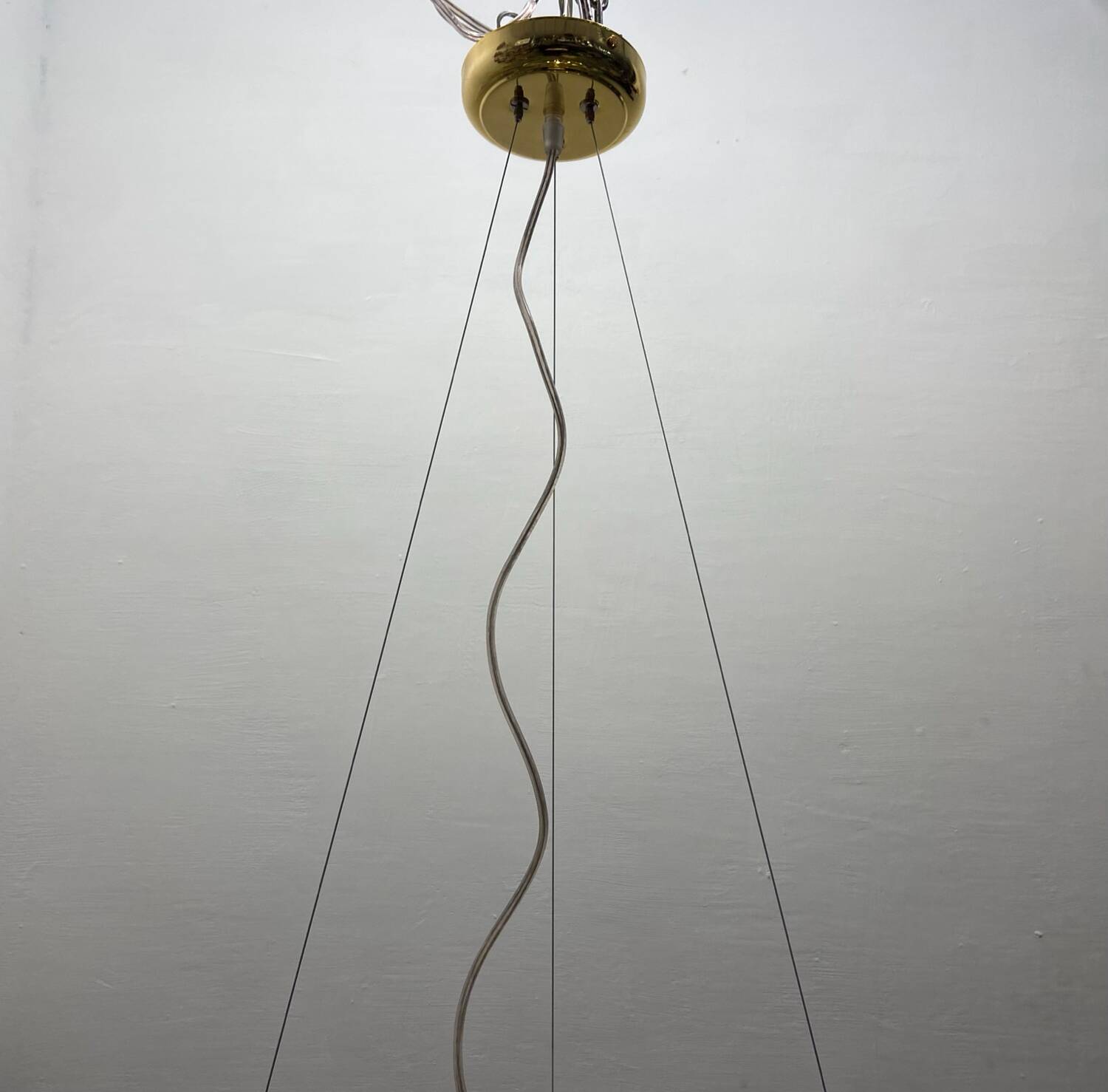 Murano Glass Rod Brass Light Pendant 1980’s