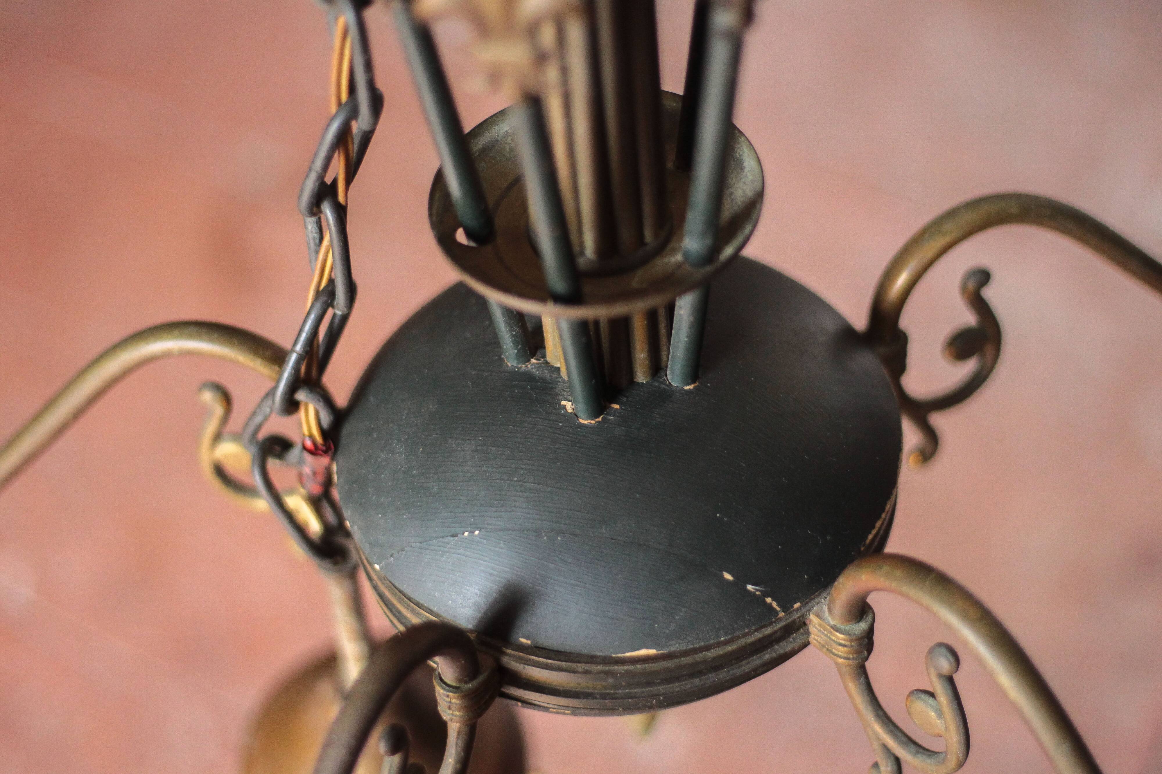 Vintage pendant light, empire brass pendant light, arrow pendant light