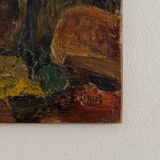 Oil on panel seaside rocks by F. Viaus 20th century