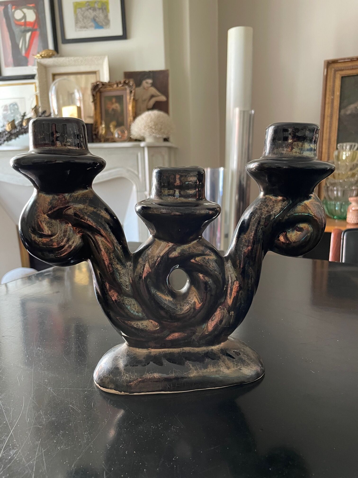 Vallauris ceramic candle holder