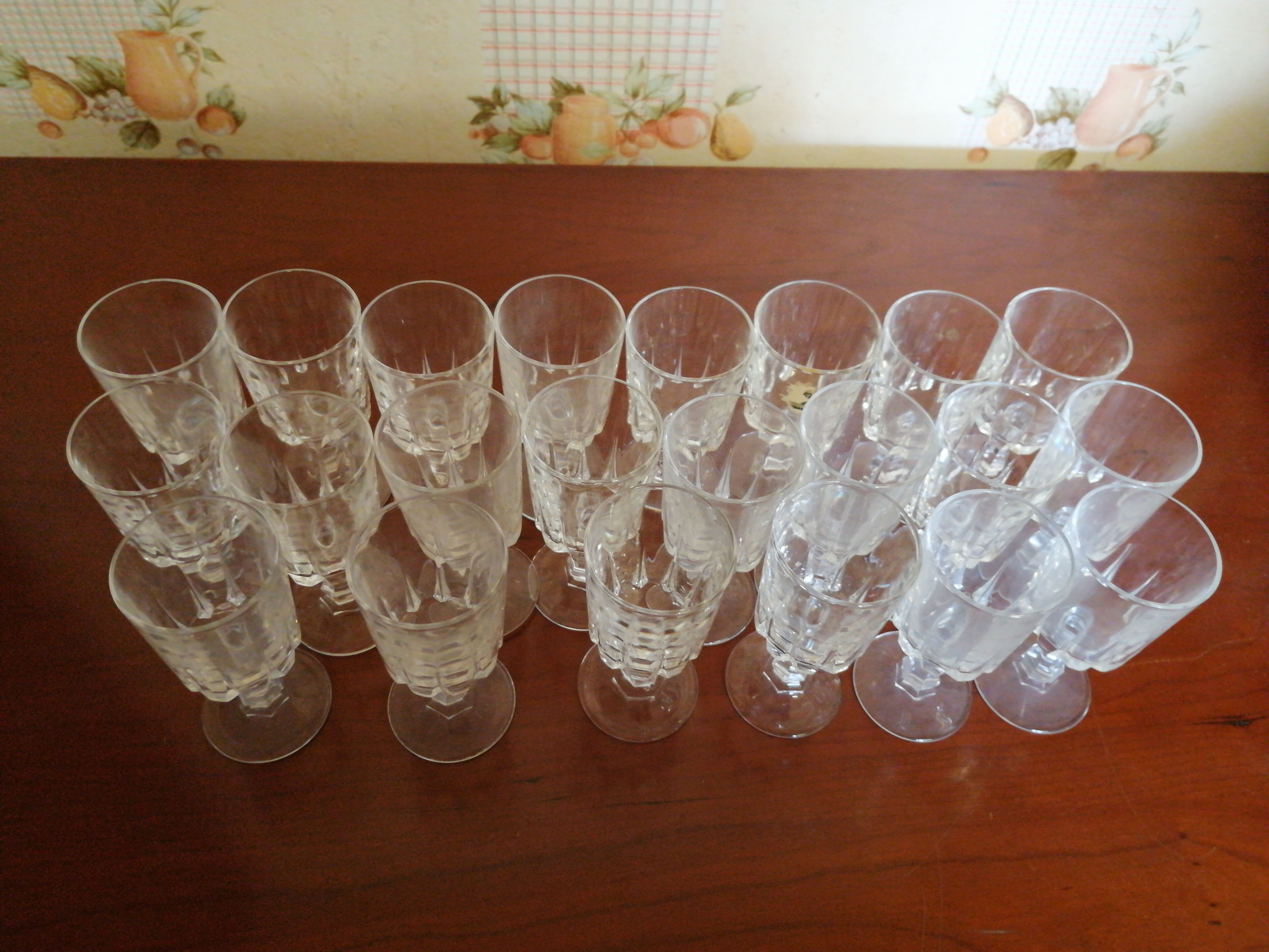 Crystal liqueur glasses