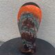 Flamed glazed ceramic slip vase molded pearly vintage vallauris
