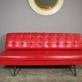 Red leatherette sofa, 1970s