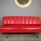 Red leatherette sofa, 1970s