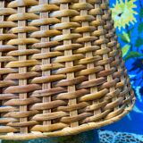 Sandstone and rattan lamp