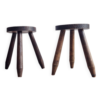 Pair of antique tripod stools