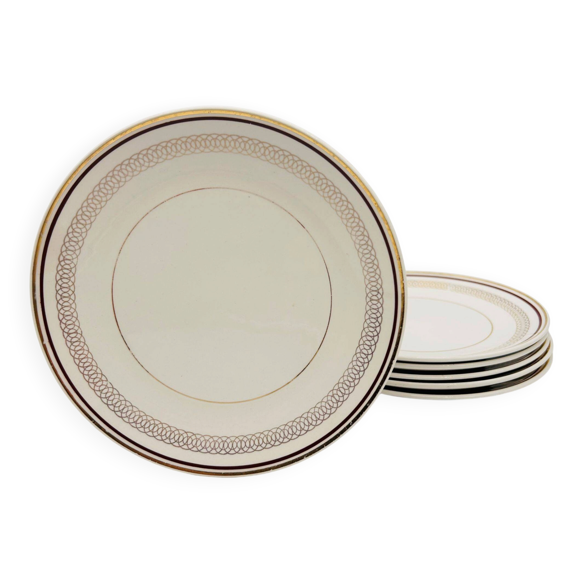 6 Assiettes dessert « Gien ».