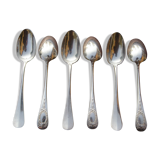 6 silver metal spoons Baguette Medallion