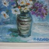 Hand Painted Painting, Oil on Canvas, Signed, Czechoslovakia, 1963