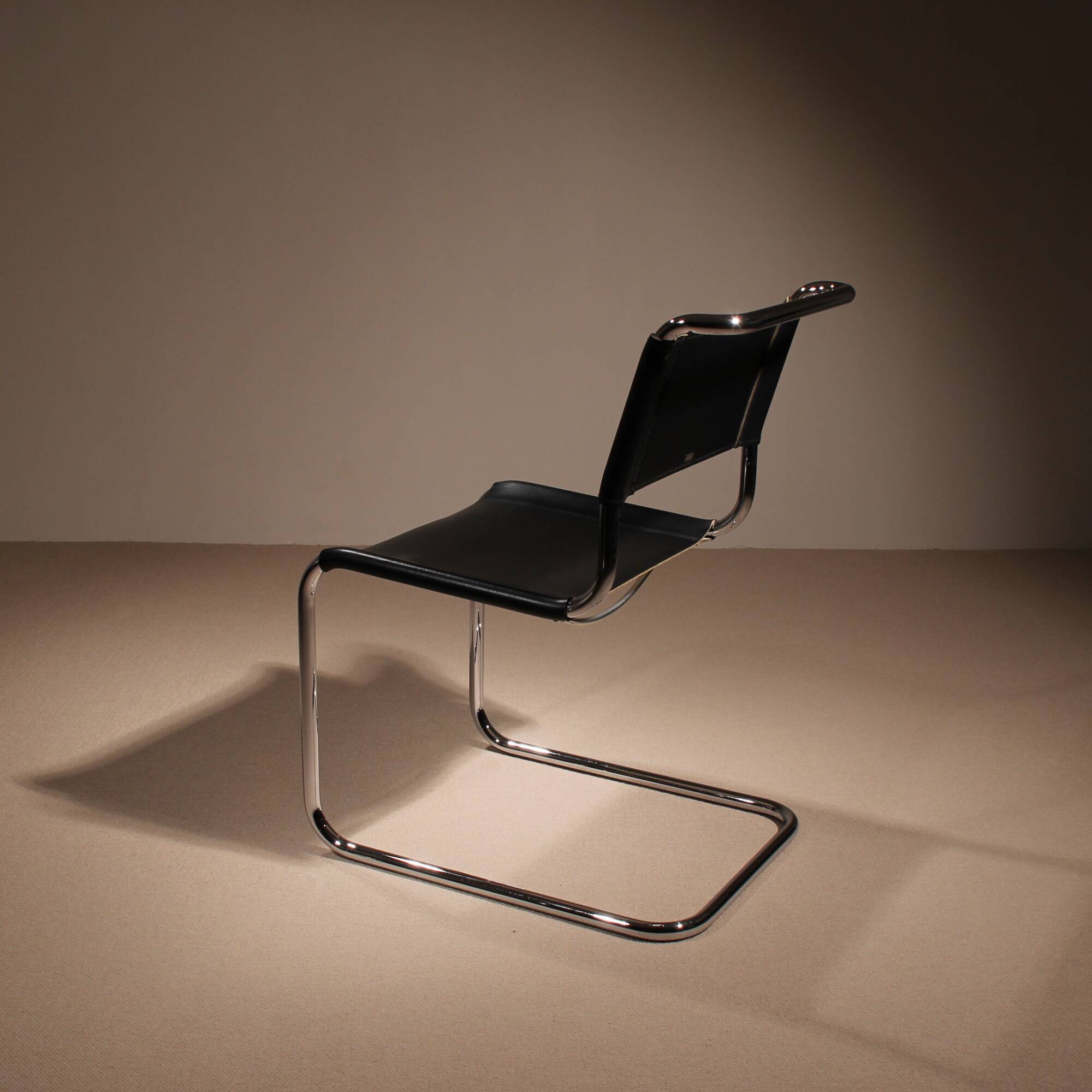 Cantilever Chair ‚S33‘ in Black Leather by Mart Stam for Thonet | Germany