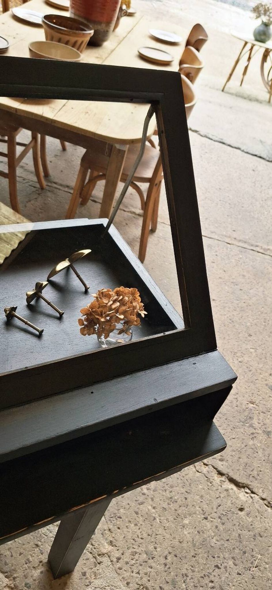 Antique display cabinet on legs