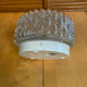 Vintage Ceiling Light Fixture with Moulded Glass + White Metal Support Mid-Century