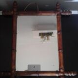Miroir bambou années  50 45x53cm