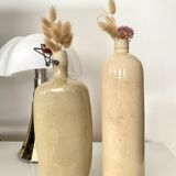 Set of 2 enamelled sandstone bottles