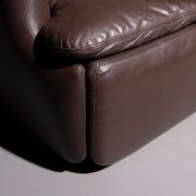 Saporiti armchair designed by Alberto Rosselli brown leather confidential model