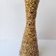 Vintage ceramic vase with honey glazes in Vallauris style, 30cm.