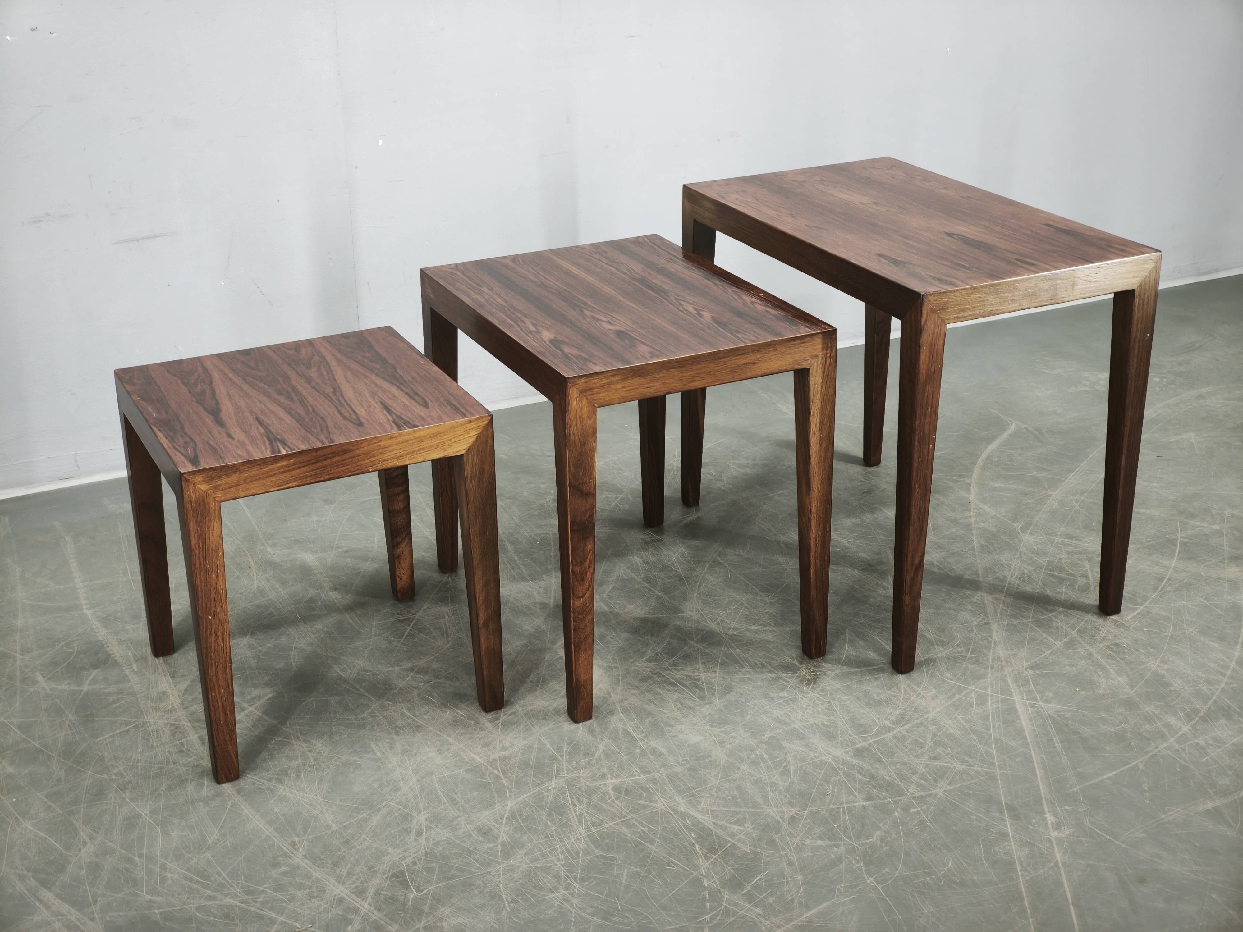 Severin Hansen Nesting Tables for Haslev, Denmark, 1960s