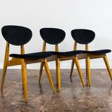 Mid-century chairs, GFM 22 by J. Kędziorek, Poland, 1960s, set of 3